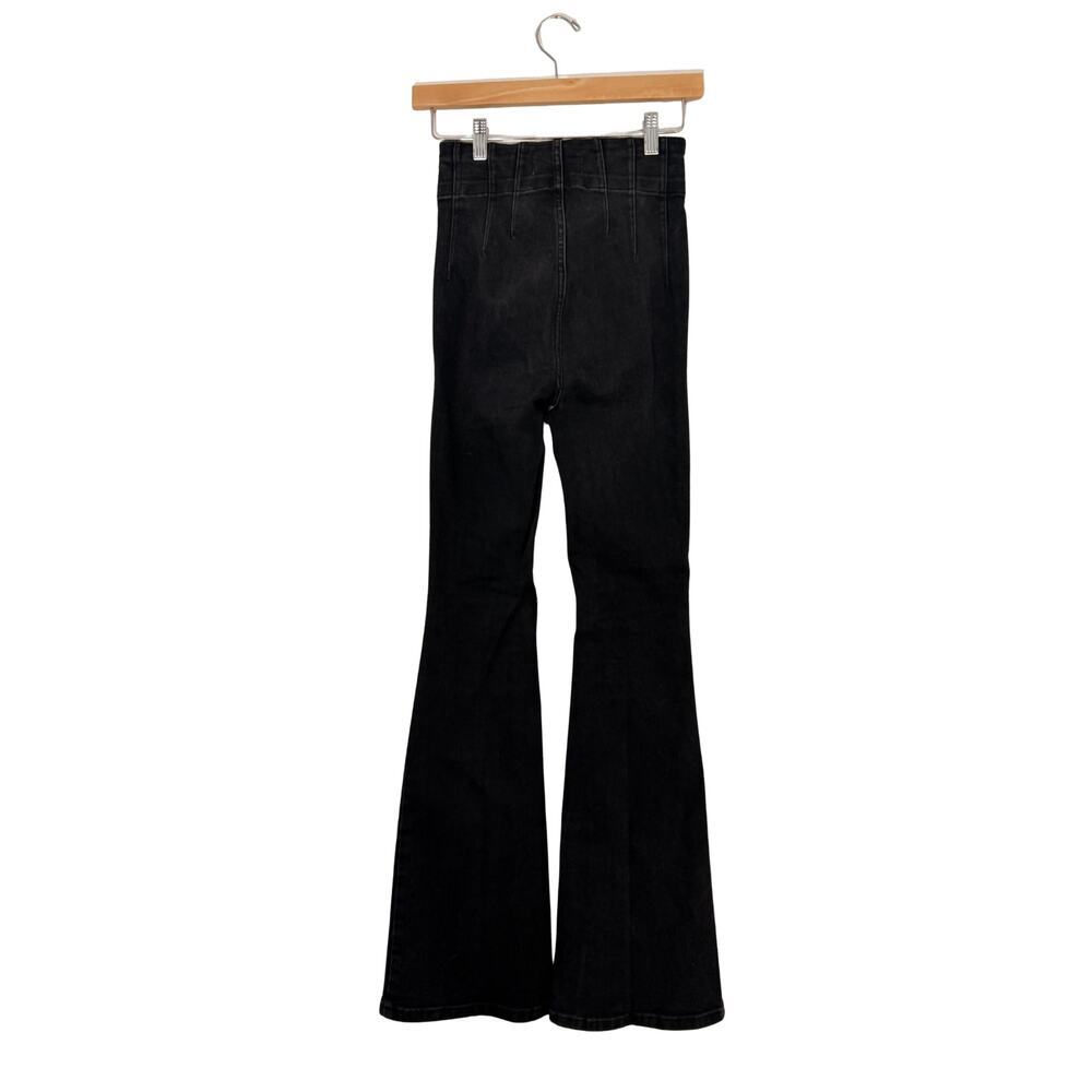 Free People We The Free Jayde Flare Jeans Black Onyx Denim Bell Bottom Size 25 - Picture 11 of 16